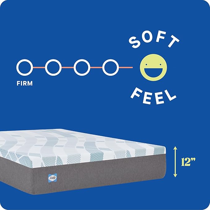 Sealy Dreamlife 12" Foam Mattress-in-a-Box, Twin XL, SealyComfort Gel Memory Foam, SealySupport Transition Foam, Surface-Guard Technology