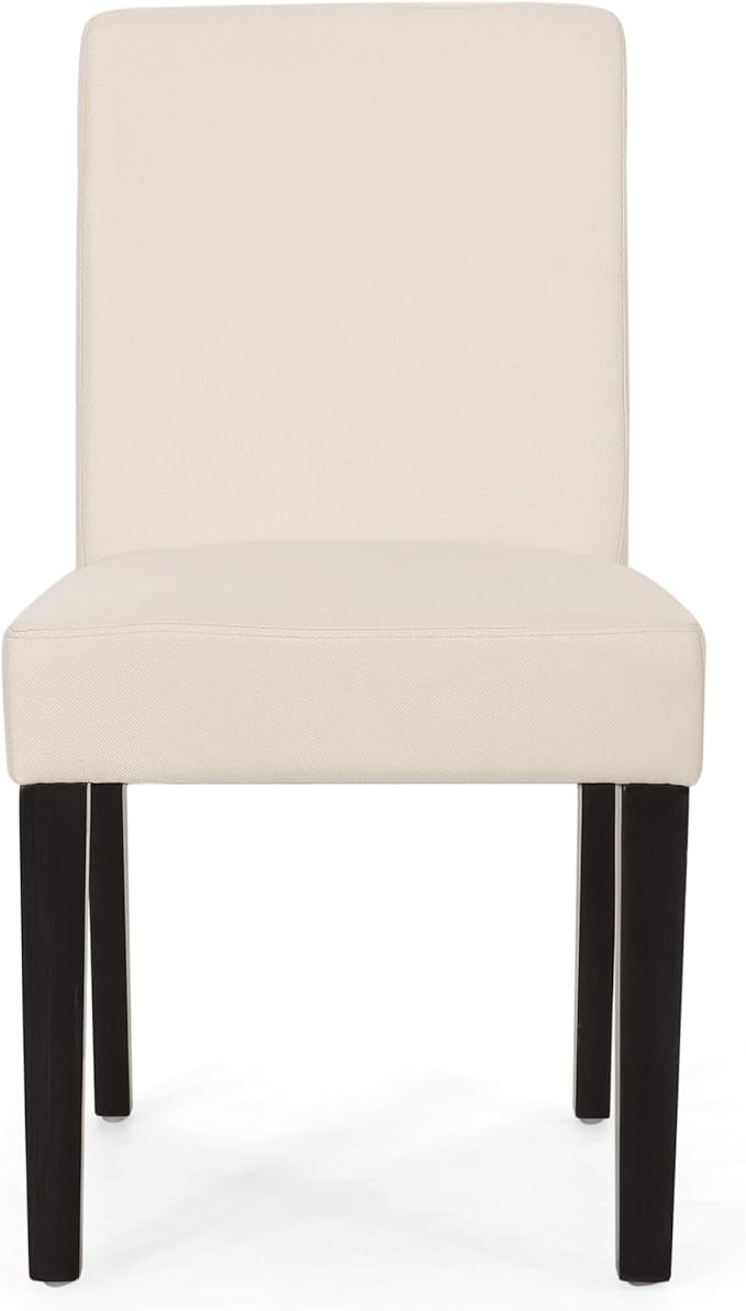 Christopher Knight Home Sidney Contemporary Upholstered Dining Chair (Set of 2), Beige + Espresso