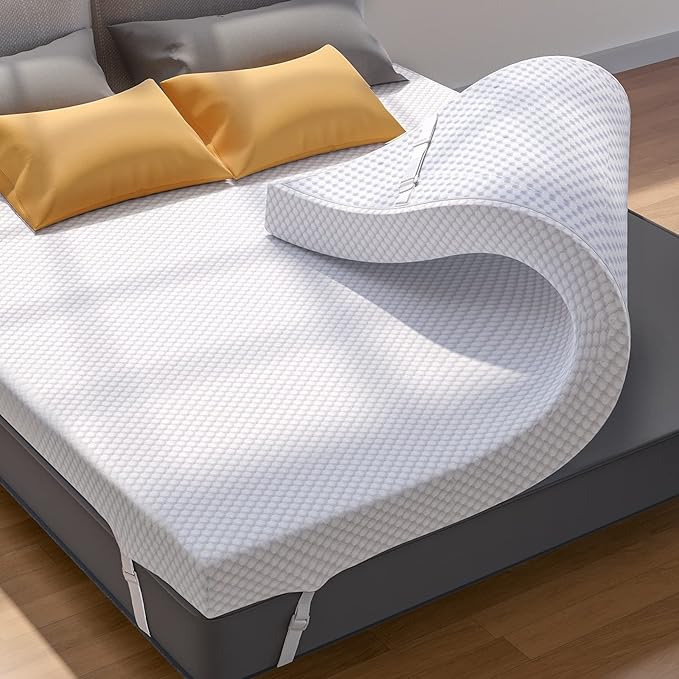 PERLECARE 3 Inch Mattress Topper King - Gel Memory Foam for Pressure Relief, Premium Soft Cooling Sleep, Non-Slip Design with Removable & Washable Cover, CertiPUR-US Certified