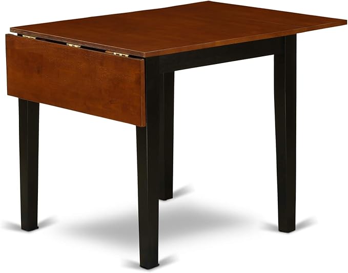 East West Furniture NDAN3-BCH-W 3 Piece Modern Dining Table Set Contains a Rectangle Wooden Table with Dropleaf and 2 Kitchen Dining Chairs, 30x48 Inch, Black & Cherry