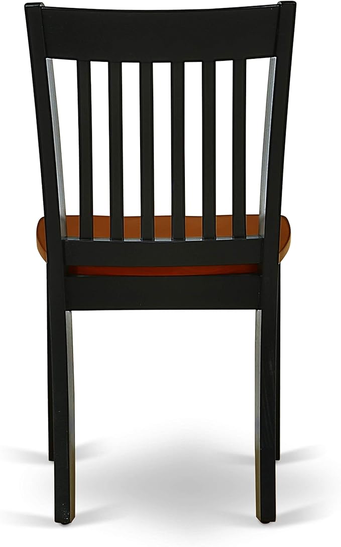 East West Furniture QUNO7-BCH-W 7 Piece Dining Room Table Set Consist of a Rectangle Kitchen Table with Butterfly Leaf and 6 Dining Chairs, 40x78 Inch, Black & Cherry