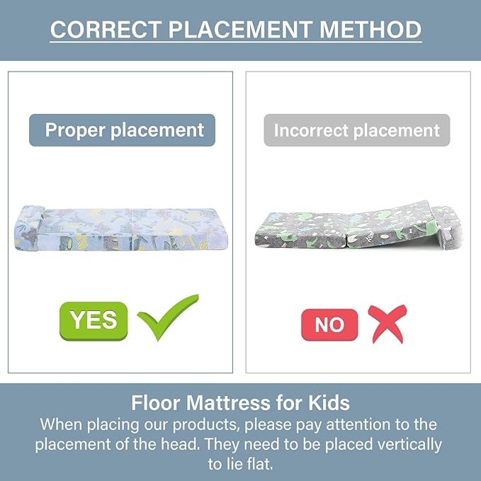 Tiita Folding Sofa Bed for Kids, Toddler Fold Out Couch With Removable Cover, Futon Sleeper Chair for Living Room, Guest Room - Dinosaur