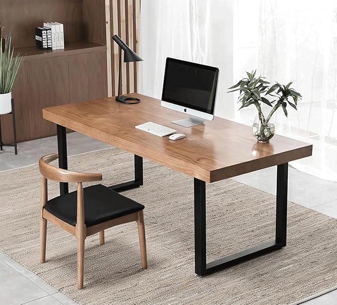 Solid Wood Dining Table Modern Minimalist Durable Stylish for Office and Home Flexible Use as Dining Table or Office Desk Perfect for Kitchen Dining Room Living Room(47*23.5*29.5)