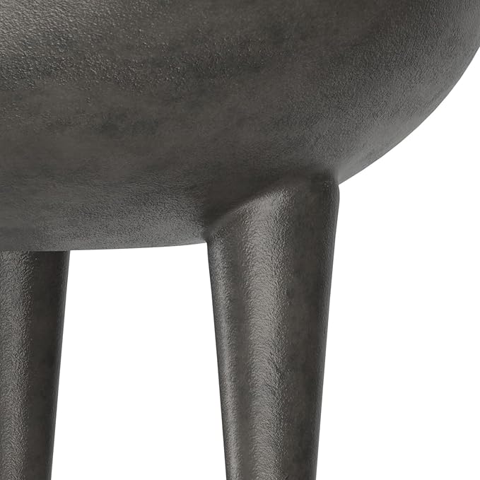 SIMPLIHOME Otto Cast Aluminum Side Table in Graphite, 21-inch Round, Rust-Resistant Metal Accent Table for Living Room, Bedroom, Fully Assembled
