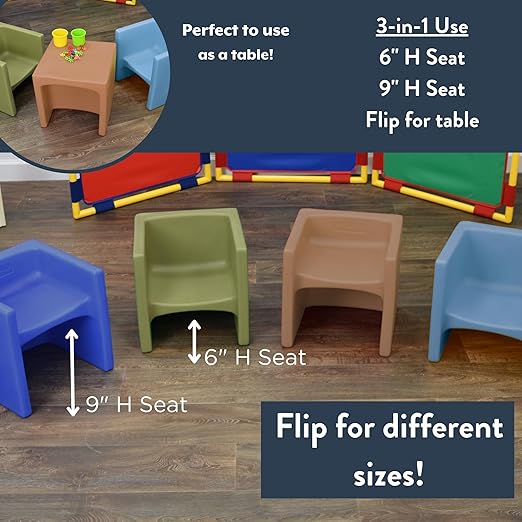 Children's Factory Cube Chairs, Set-4, Woodland CF910-047, Classroom Furniture, Kids Daycare and Preschool Flexible Seating, Toddler Reading Chair
