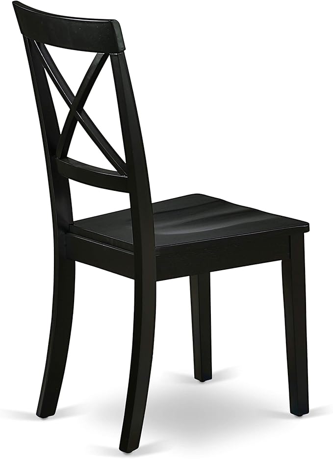 East West Furniture LGBO5-BLK-W 5 Piece Kitchen Table & Chairs Set Includes a Rectangle Dining Room Table with Butterfly Leaf and 4 Dining Chairs, 42x84 Inch, Black