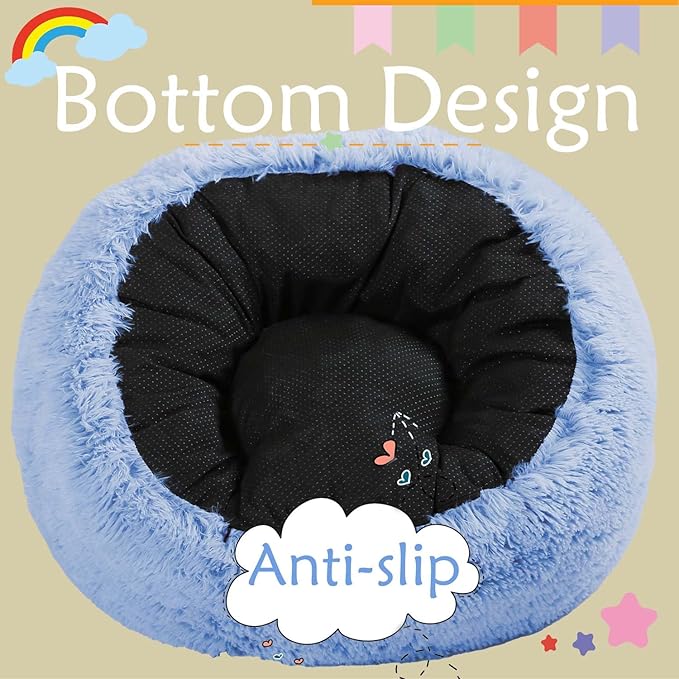 Bean Bag Chair for Kids with Plush Faux Fur Cover, 2.5FT Memory Foam Filled Bean Bag for Teens & Kids, Lazy Sofa for Living Room/Bedroom/Dorm, Rabbit-Ears Design