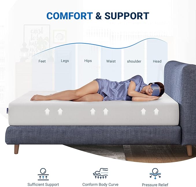 Avenco King Mattress, 14 Inch Memory Foam Mattress in a Box for Refresh Sleep & Pressure Relief, CertiPUR-US Certified Medium Firm King Size Mattresses