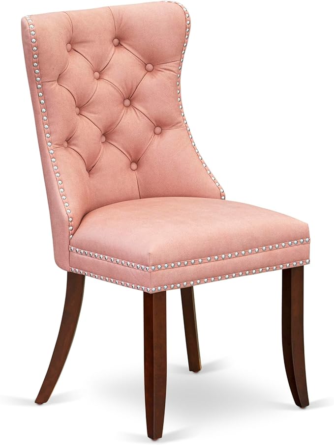 East West Furniture DODA5-MAH-23 5 Piece Dining Room Set Consists of a Rectangle Wooden Table with Butterfly Leaf and 4 Polyester Fabric Upholstered Chairs, 42x78 Inch, Mahogany
