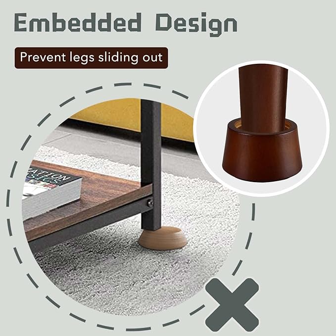 Furniture Raisers Bed Risers - 2 Inch Wooden Circle Heavy Duty Furniture Height Extenders Lifts for Sofa Couch Desk Chair Table Base Raising Space, Convenient Store and Cleaning, Pack of 4