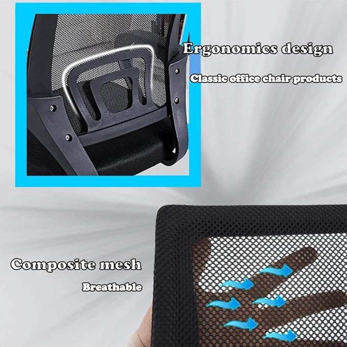 BestOffice Office Chair Ergonomic Cheap Desk Chair Mesh Computer Chair Lumbar Support Modern Executive Adjustable Stool Rolling Swivel Chair for Back Pain (Black)