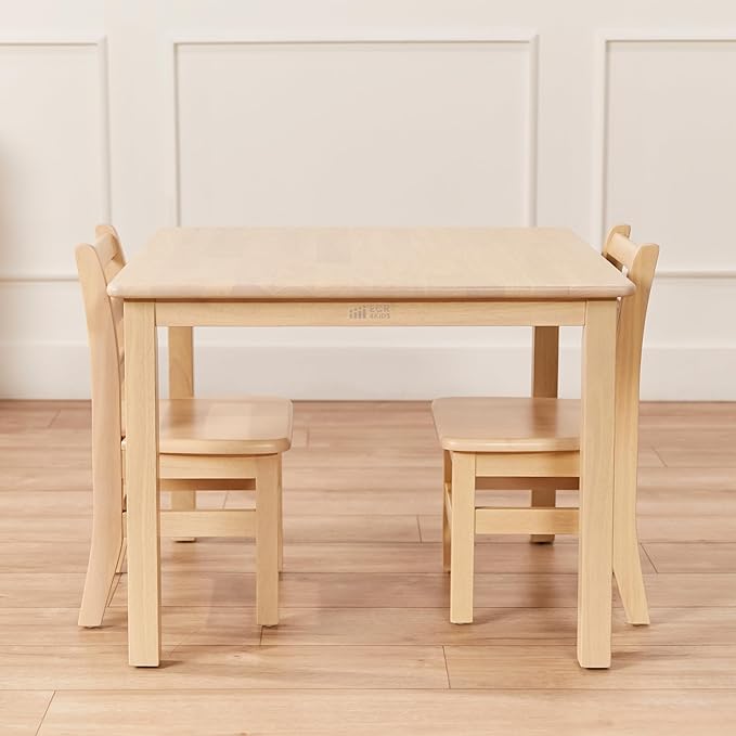 ECR4Kids 30in Square Hardwood Table with 22in Legs, Kids Furniture, Antique White