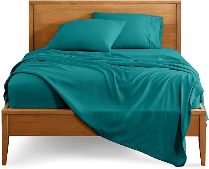 Bare Home Twin Sheet Set - 1800 Ultra-Soft Microfiber Twin Bed Sheets - Double Brushed - Deep Pockets - Easy Fit - Extra Soft - 3 Piece Set - Bedding Sheets & Pillowcases (Twin, Emerald)