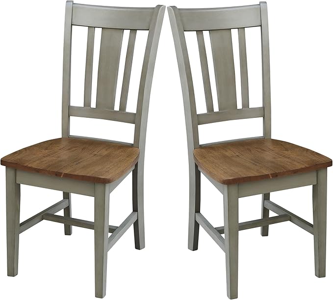 International Concepts San Remo Splatback Chair, Distressed Hickory/Stone