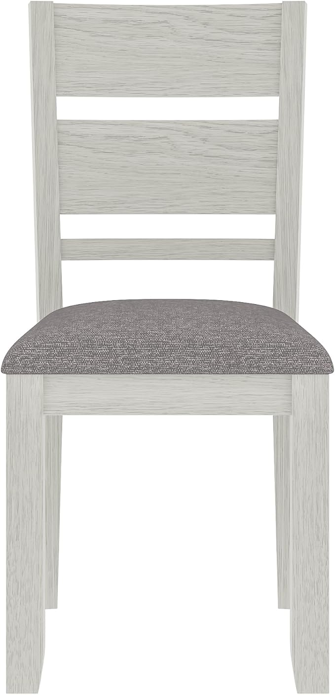 Dining Chairs Set of 6, Solid Wood Farmhouse Chairs with High Back and Upholstered Seat, Easy Assembly for Indoor Home, Dinner, Kitchen, Grey