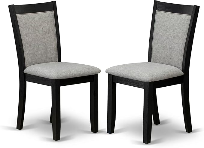 East West Furniture V627MZ606-5 5 Piece Dining Table Set for 4 Includes a Rectangle Kitchen Table with V-Legs and 4 Shitake Linen Fabric Upholstered Chairs, 40x72 Inch, Multi-Color