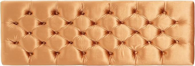Christopher Knight Home Gloust Velvet Storage Ottoman, Upholstered Rectangular Storage Bench, Living Room Seating, Tufted BottonFoot Rest Stool for Home Office, Entryway and Bedroom, Orange