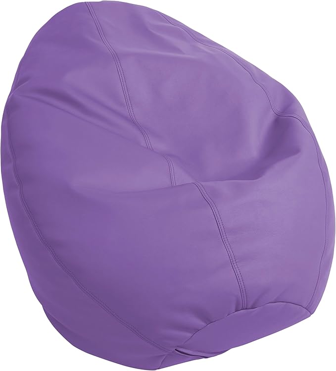 FDP SoftScape Dew Drop Bean Bag Chair with Supportive High-Back Design, For Kids, Teens and Adults, Alternative Seating for Dorms, Schools, Libraries, Daycares or Home - Purple