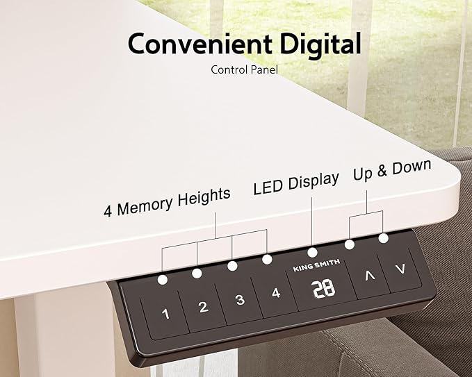 48x24 Inches Electric Standing Desk with Drawer and Monitor Stand, Height Adjustable Desk for Home Office, Ergonomic Sit to Stand with Phone Holder, 3 Hooks, White