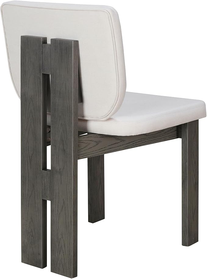 Ball & Cast 7-Piece Dining Table Set for 6 People, 59" Wood Dining Kitchen Table & Chairs Set, Dining Room Table with Trestle Base and 6 Upholstered Chairs, Perfect for Dining Room,Grey