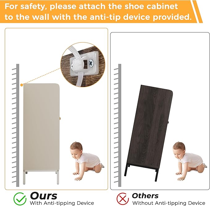 Rattan Shoe Cabinet Storage for Entryway, Shoe Cabinet with Adjustable Shelves for Entryway, 5-Tier, 20 Pair Shoe Rack Storage for Hallway, Closet, Living Room, White