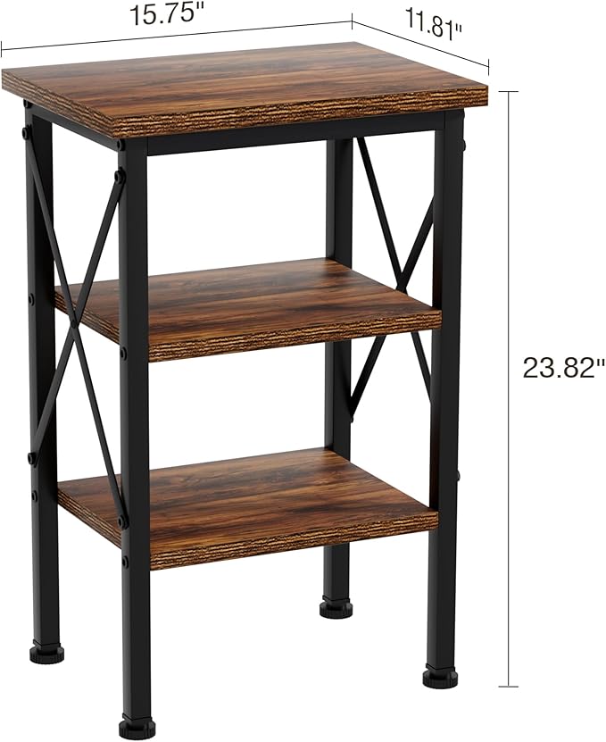 VECELO Modern Nightstands X-Design Side End Table Night Stand with Storage Shelf for Bedroom,Living Room,