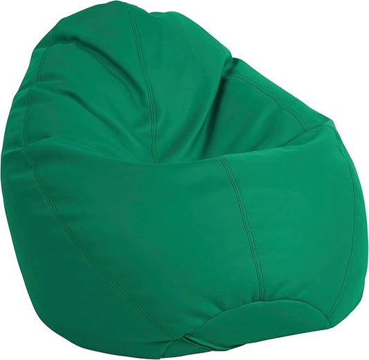 FDP SoftScape Dew Drop Bean Bag Chair with Supportive High-Back Design, For Kids, Teens and Adults, Alternative Seating for Dorms, Schools, Libraries, Daycares or Home - Green