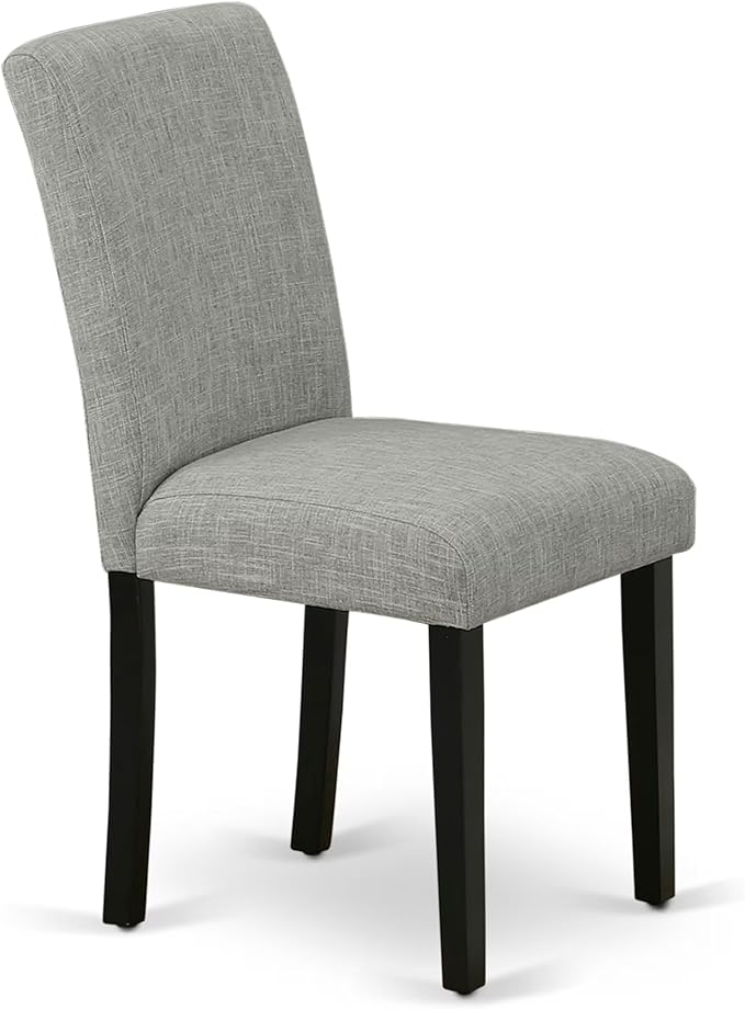 East West Furniture V696AB106-6 6 Piece Modern Dining Table Set Contains a Rectangle Wooden Table with V-Legs and 4 Shitake Linen Fabric Parson Chairs with a Bench, 36x60 Inch, Multi-Color