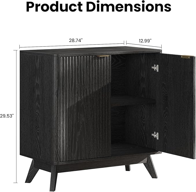 Buffet Cabinet with Storage, Fluted Multifunctional Storage Cabinet with 2 Doors, Sideboard Cabinet with Doors Modern Buffet Table Accent Coffee Bar Console Table,fluted buffet cabinet
