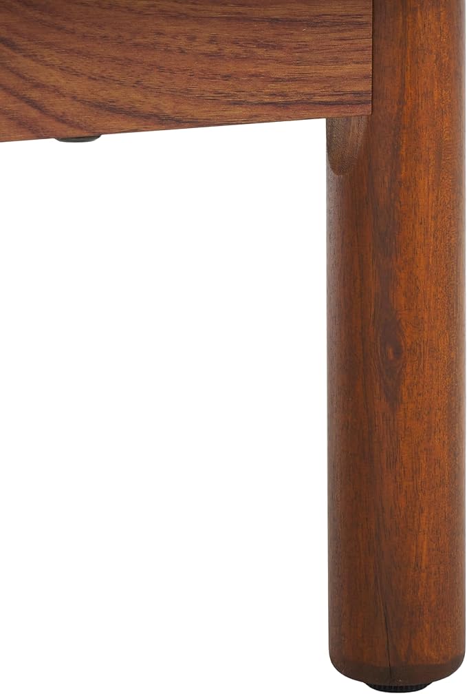 SAFAVIEH Aino TV Stand for up to 60" Flatscreen – Walnut Brown with Rattan Mesh, 3 Doors with Interior Storage, Sideboard Cabinet, Entertainment Media Console (MED9618A)