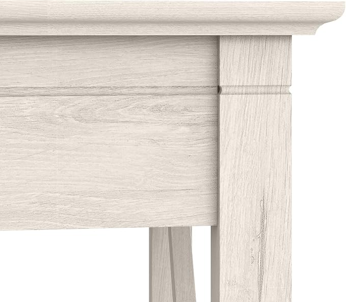 Bush Furniture Key West 60W Modern Farmhouse L Shaped Desk in Linen White Oak | 60-Inch Corner Table for Home Office
