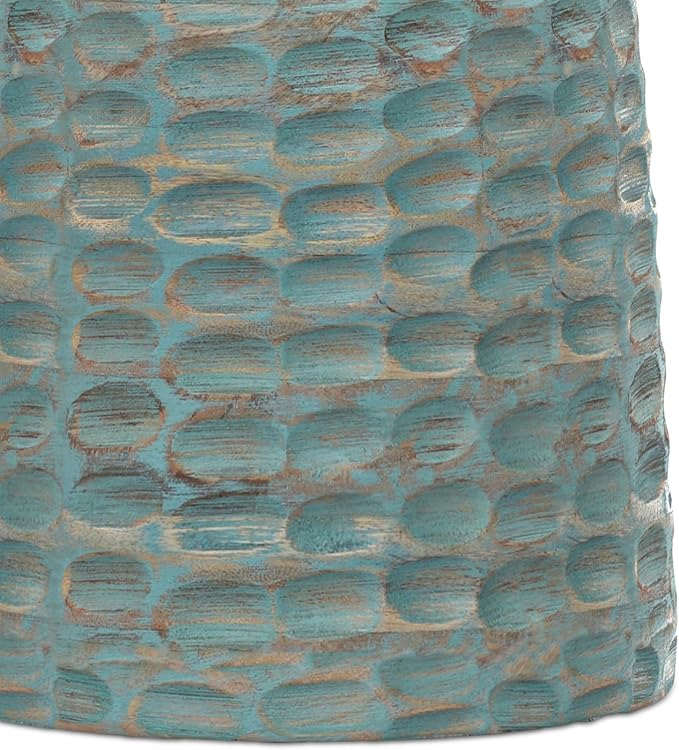 SIMPLIHOME Boyd 13-inch Wide Solid Mango End Table in Teal Wash, Contemporary-Style Accent Table for Living Room, Bedroom, or Family Room, Assembled