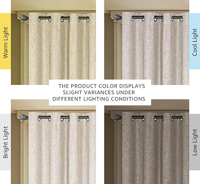 H.VERSAILTEX Linen Blackout Curtains Durable Thick Textured Linen Look 100% Blackout Patio Door Curtain Anti Rust Grommet Extra Wide Sliding Door Curtain Panel, W100 x L108 inch - Natural