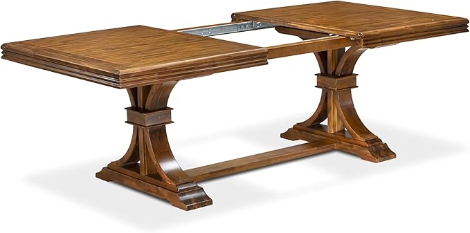 NEDA9-AWA-32 9-Piece Xtenczar Dining Table Set Includes a Rectangle Table and 8 Light Beige Polyester Fabric Dining Chairs, 44x100 Inch, Antique Walnut