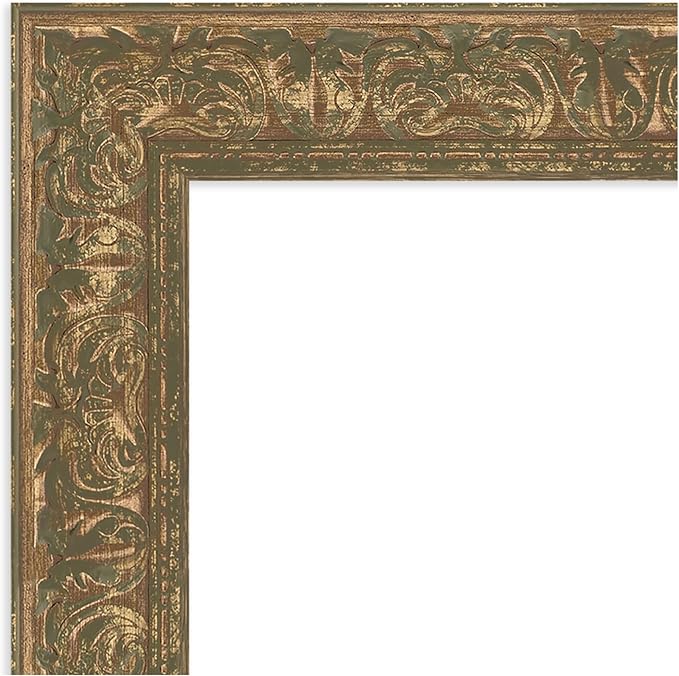 Amanti Art Bronze Bathroom Mirror for Over Sink, 27x23 Luxe Bronze Gold Rectangle Vanity Mirror, Small Traditional Frame, Hangs Horizonally and Vertically, Bathroom Wall Decor, Beveled Edge