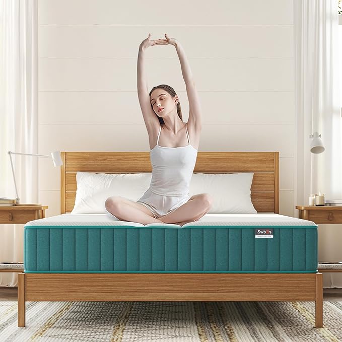 Firm Full Mattress, 10 inch Cooling-Gel Memory Foam & Pocket Spring Hybrid, Firm Feel, Full Size, CertiPUR-US Certified