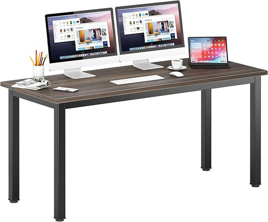 DlandHome Computer Desk Home Office Table Writing Desk Study Table Gaming Desk Worstation (63 inch, Walnut)