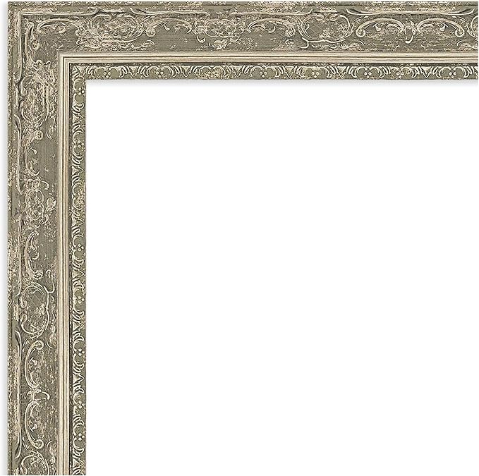 Amanti Art Bathroom Mirror for Over Sink, 27x33 Filigree Silver Rectangle Vanity Mirror, Large Traditional Frame, Hangs Horizonally and Vertically, Bathroom Wall Decor, Beveled Edge