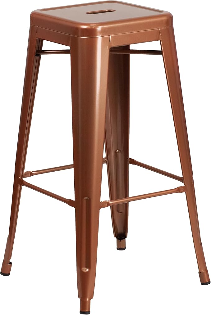 Flash Furniture Kai Commercial Grade 4 Pack 30" High Backless Copper Indoor-Outdoor Barstool