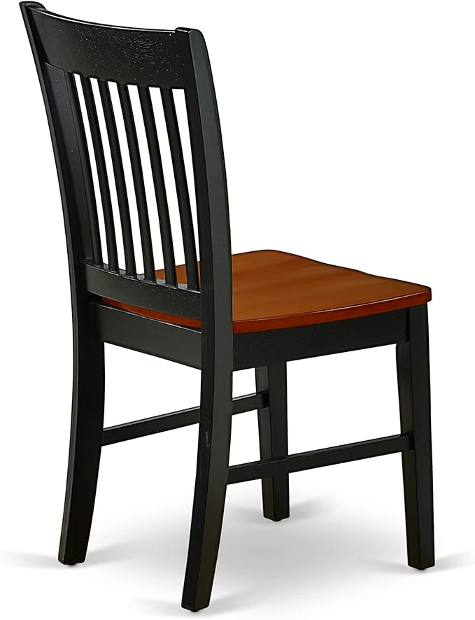 East West Furniture QUNO7-BCH-W 7 Piece Dining Room Table Set Consist of a Rectangle Kitchen Table with Butterfly Leaf and 6 Dining Chairs, 40x78 Inch, Black & Cherry