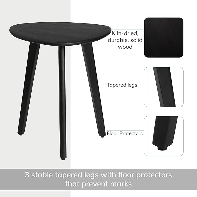 MH London Side Table - Wandsworth Wooden End Table - Exclusively Designed Hand Crafted Small Tables - Contemporary Triangle End Table for Living Room, Bedroom Bedside Tables and Office