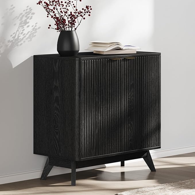 Buffet Cabinet with Storage, Fluted Multifunctional Storage Cabinet with 2 Doors, Sideboard Cabinet with Doors Modern Buffet Table Accent Coffee Bar Console Table,fluted buffet cabinet