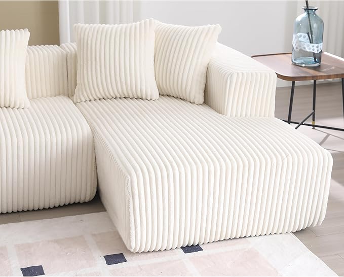Free Combination Cloud Boneless Modular Sectional Sofa with Chaise Lounge,Modern Minimalist Upholstered Couches, Oversized U Shaped Lounge Sofa Couch w/ 8 Pillows