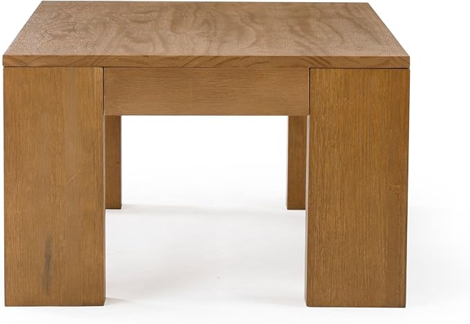 Plank+Beam Modern Rectangular Coffee Table, 48", Medium Sized Coffee Table, Center Tables for Small Spaces, Living Space Medium Tea Table, Pecan Wirebrush