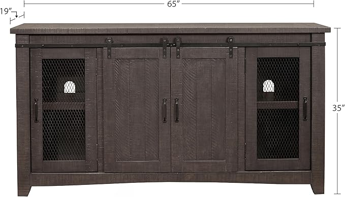 Martin Svensson Home Sierra 65" Solid Wood TV Stand, Grey