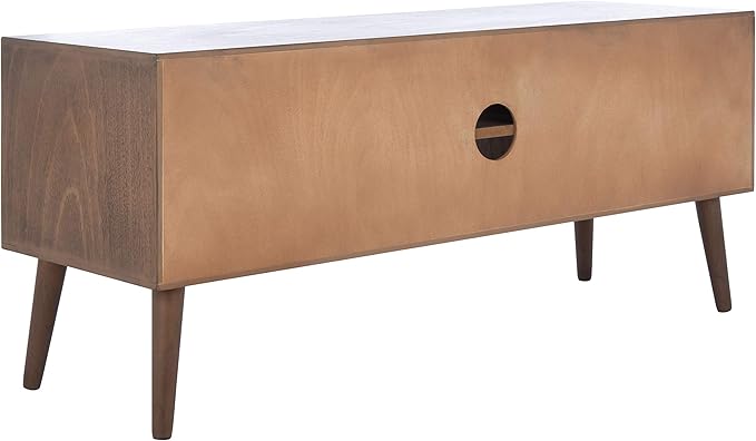 SAFAVIEH Sorrel TV Stand for up to 55" Flatscreen – Brown, 2 Doors with Interior Storage, 2 Open Shelves, Entertainment Media Console (MED5701C)