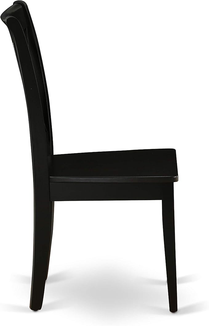 East West Furniture DLCL5-BLK-W 5 Piece Dining Table Set for 4 Includes a Round Kitchen Table with Dropleaf and 4 Dining Room Chairs, 42x42 Inch, Black