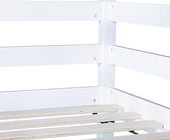 HomSof Twin Loft Bed with Built-in Desk,White