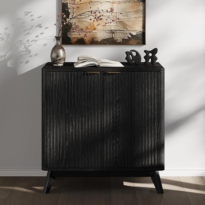 Buffet Cabinet with Storage, Fluted Multifunctional Storage Cabinet with 2 Doors, Sideboard Cabinet with Doors Modern Buffet Table Accent Coffee Bar Console Table,fluted buffet cabinet