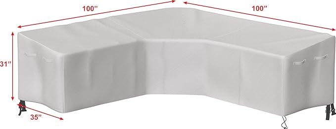SIMPLE HOUSEWARE Patio V-Shaped Sectional Sofa Set Cover